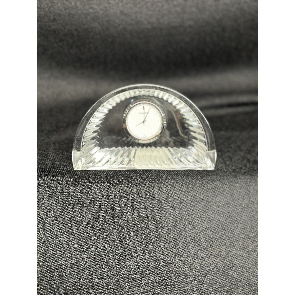 Waterford marquis Crescent‎ Crystal desk clock blue sticker made in Germany
